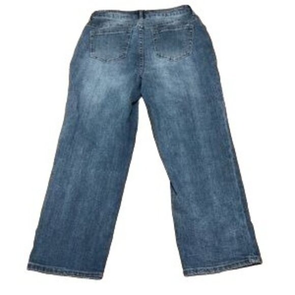 Ashro Boho Snap Front Cropped Jeans Size 6 - Picture 5 of 10